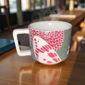 2009 Starbucks Fall Flora Limited Floral Butterfly 12oz Coffee Cup Mug